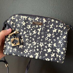 Kate Spade Coated Canvas Bag - Crossbody - Navy with Stars, Gold Hardware